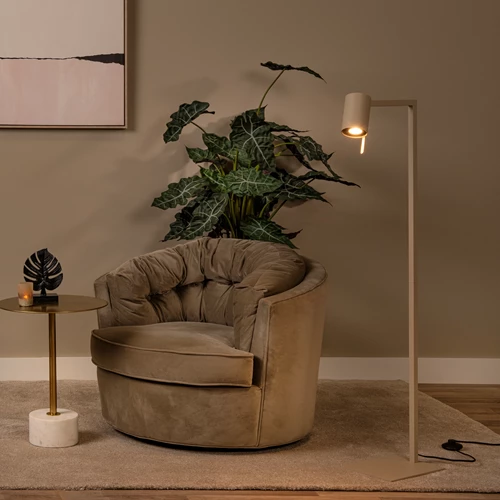Lucide LESLEY - Floor reading lamp - 1xGU10 - Taupe - atmosphere 1